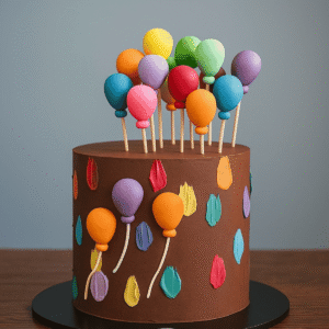 balloon themed cake for kids