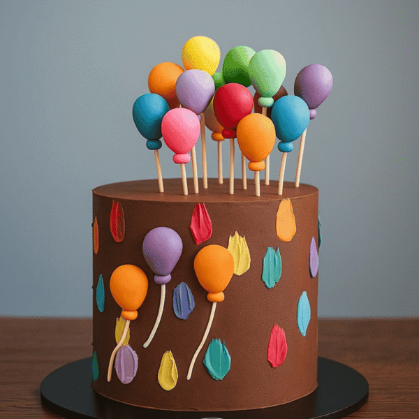 balloon themed cake for kids