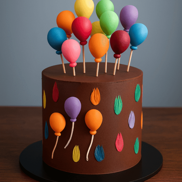 balloon themed cake for kids