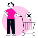 A male pusing an empty cart